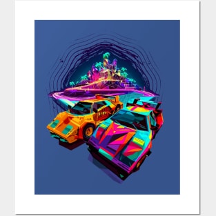 Neon Race Posters and Art